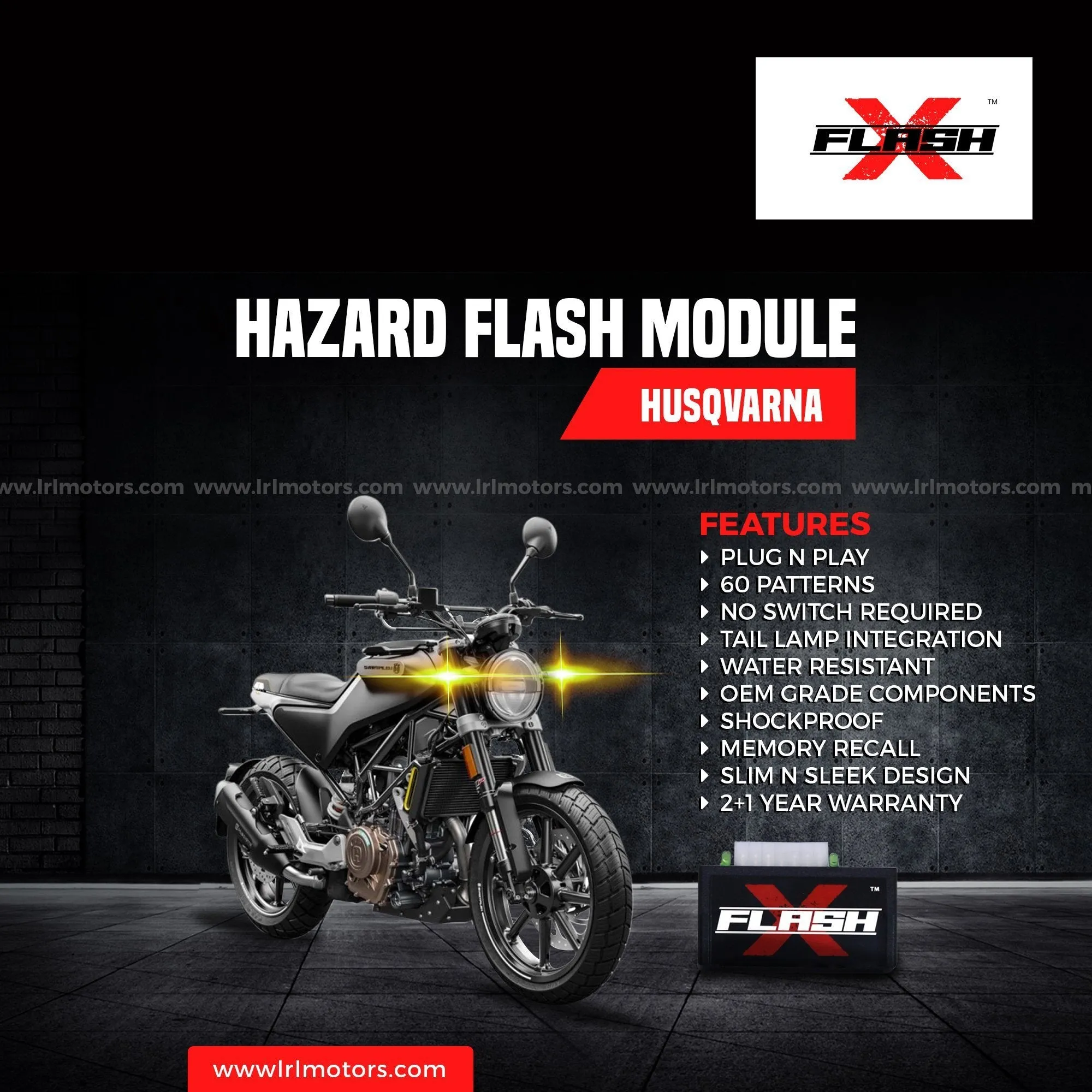 Husqvarna svartpilen Flash X Hazard Flash Module, Blinker,Flasher