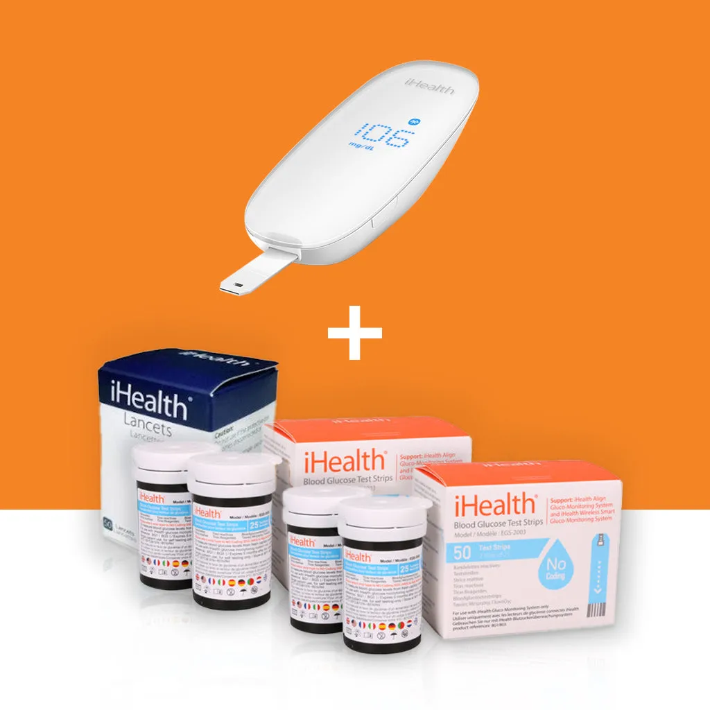 iHealth Gluco  Smart Diabetes Monitoring Bundle