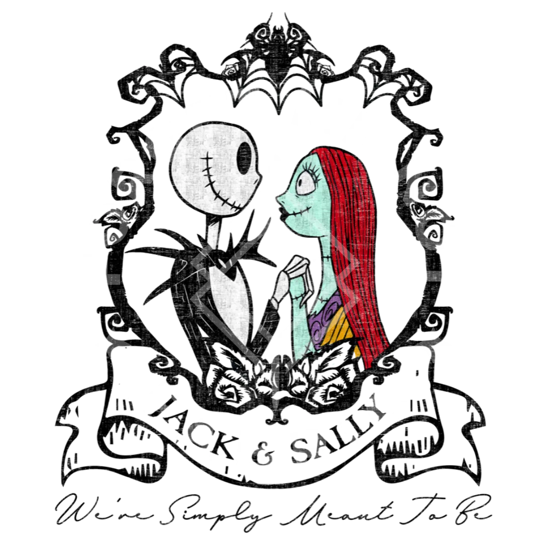Jack & Sally Meant to Be, Fall Sublimation Heat Transfer #127