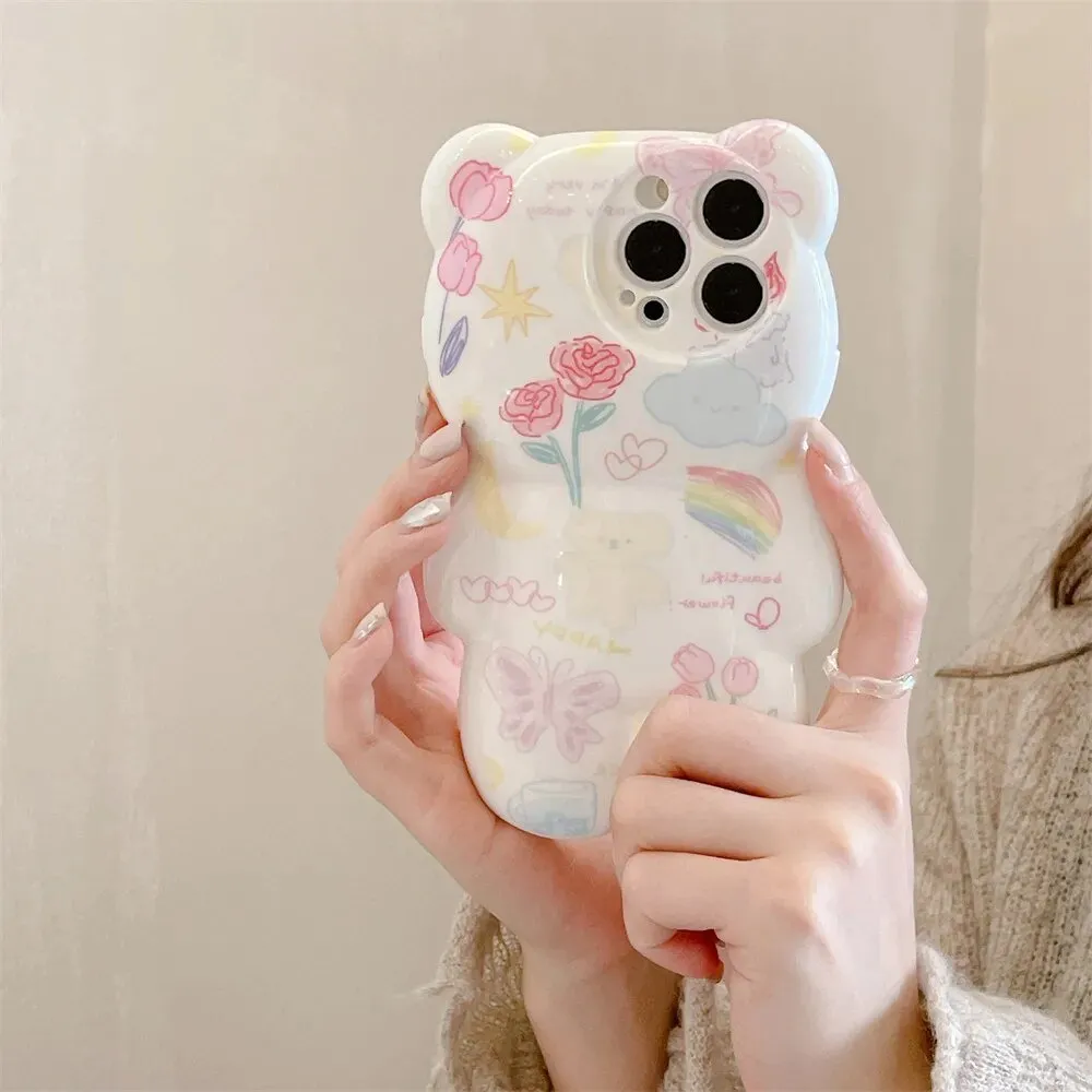 Kawaii 3D Bear iPhone Case
