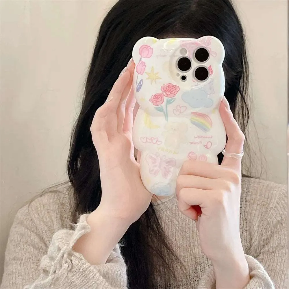 Kawaii 3D Bear iPhone Case