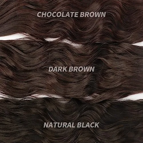 KooKaStyle Invisible Wire Hair Extensions with Transparent Wire Adjustable Size 4 Secure Clips Long Wavy Secret Hairpiece 20 Inch Dark Brown for Women