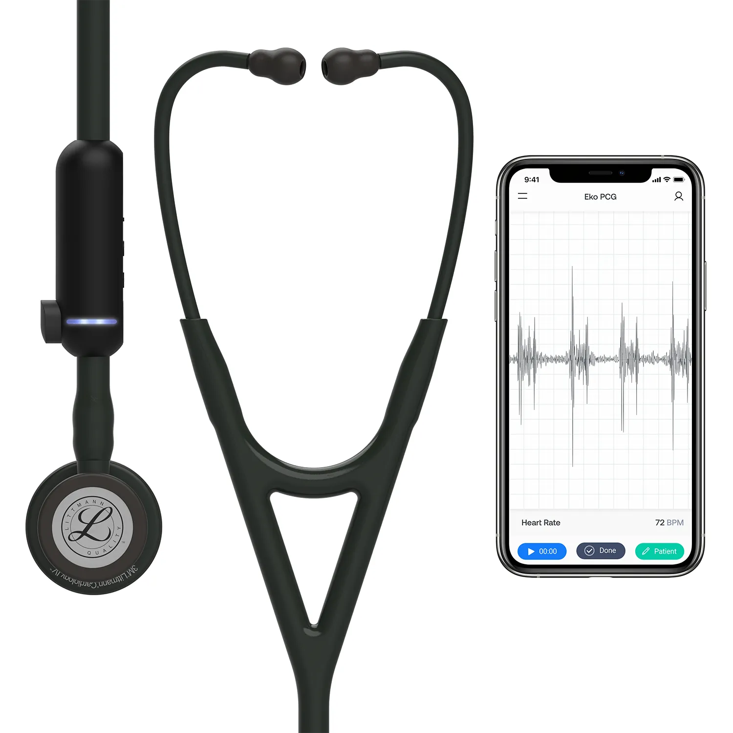 Littmann CORE Digital Stethoscope 8490 - Black - Over Engraved
