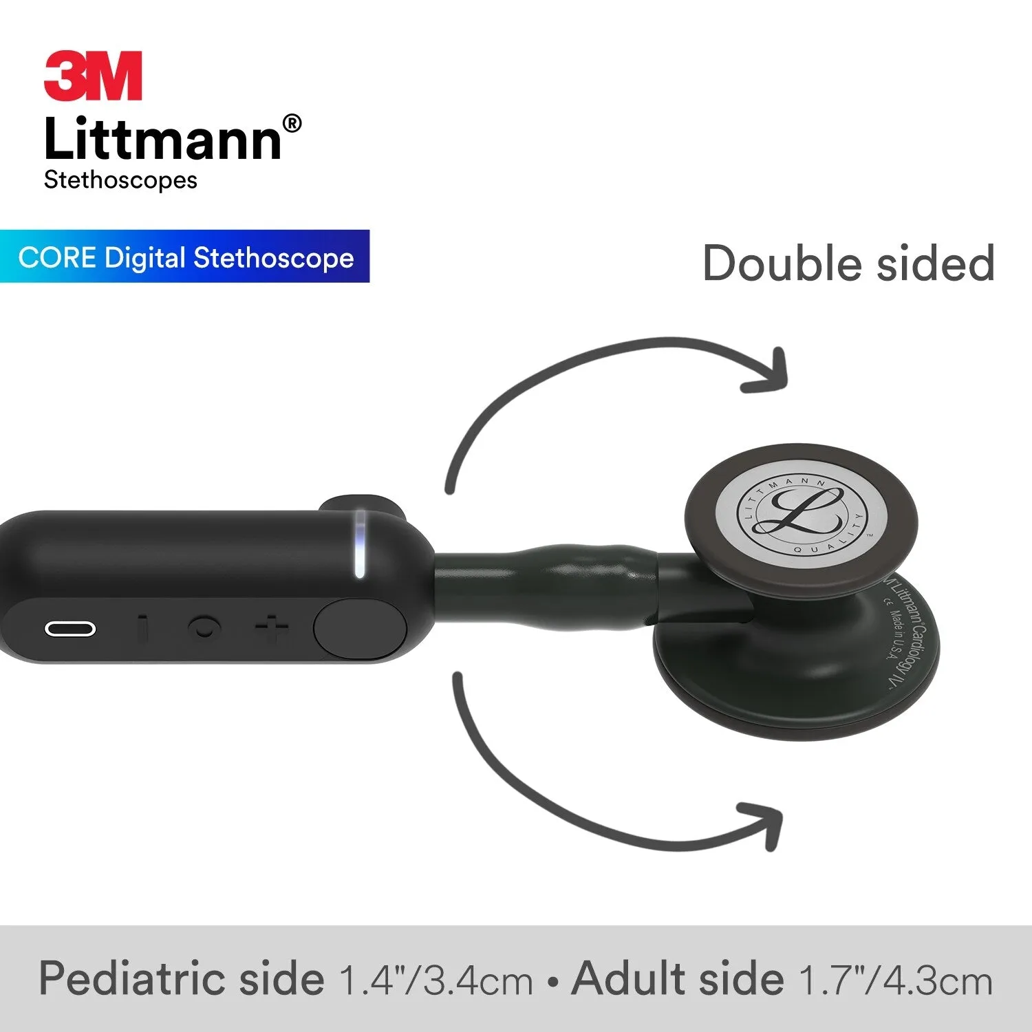 Littmann CORE Digital Stethoscope 8490 - Black - Over Engraved