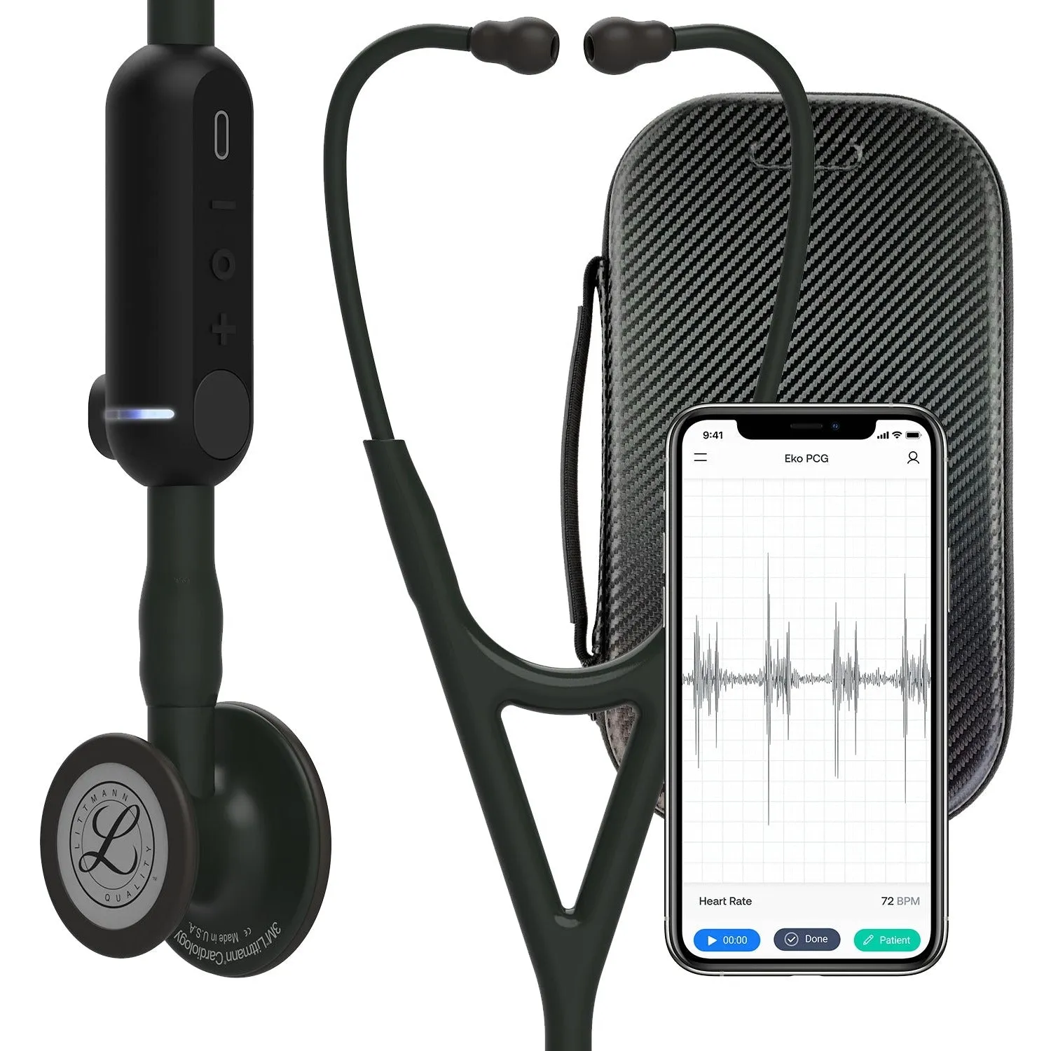 Littmann CORE Digital Stethoscope 8490 - Black - Over Engraved