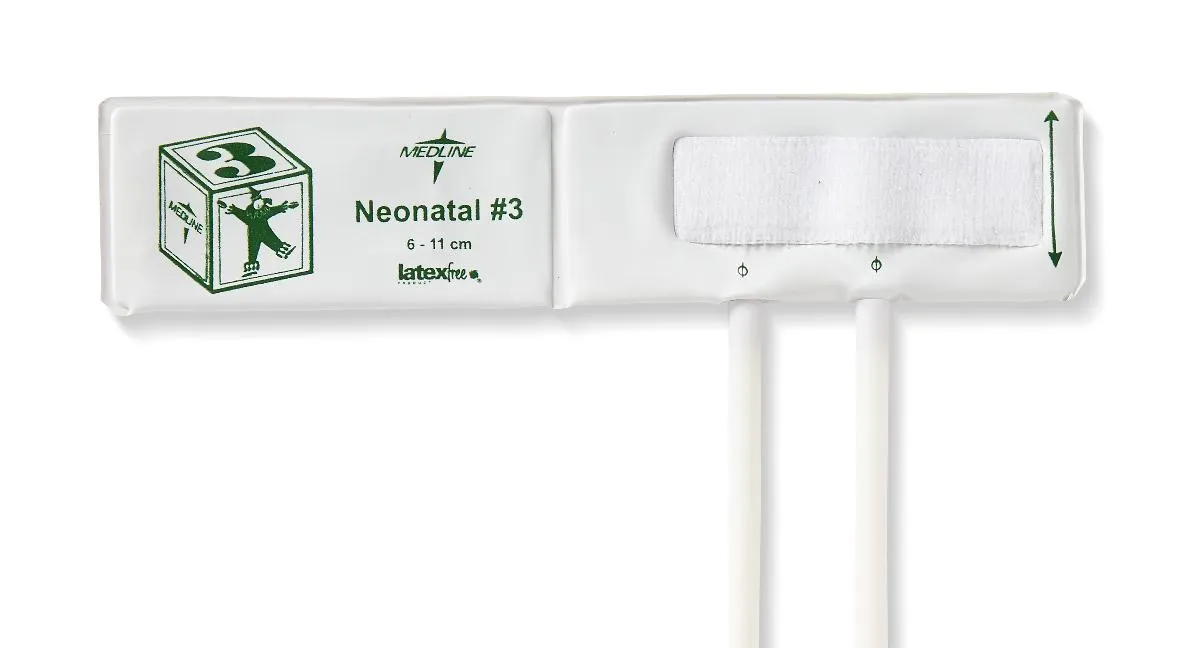 Medline Vinyl Double-Tube Neonatal BP Cuffs with Luer Connector
