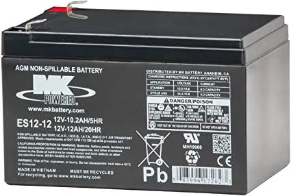 MK 12V 12AH Sealed Lead Acid Battery for Power Chairs and Mobility Scooters | ES12-12