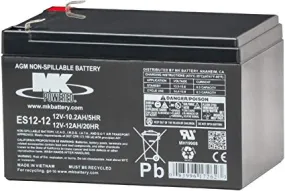 MK 12V 12AH Sealed Lead Acid Battery for Power Chairs and Mobility Scooters | ES12-12