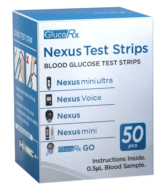 Multibuy - GlucoRx Nexus Glucose Test Strips - 3 x Packs of 50 (150 test strips)