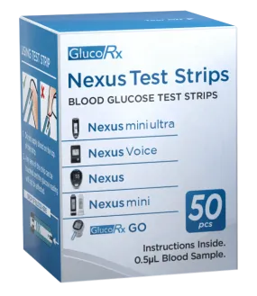 Multibuy - GlucoRx Nexus Glucose Test Strips - 3 x Packs of 50 (150 test strips)