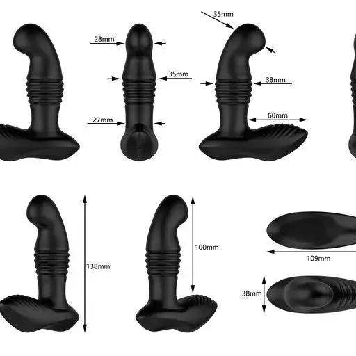 Nexus Black Silicone Remote Control Thrusting Prostate Massager