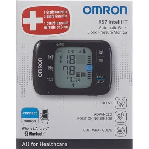Omron RS7 Intelli IT Wrist Blood Pressure Monitor - Smart & Accurate Monitoring