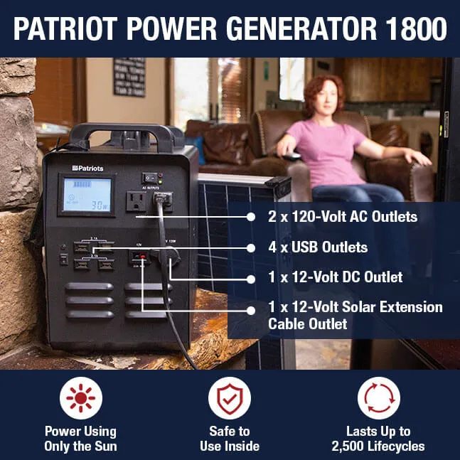 Patriot Power Solar Generator 1800 & Solar Panel