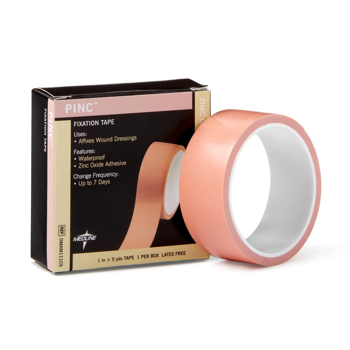 Pinc Zinc Oxide Fixation Tape, 1" x 5 yd. (case of 36)