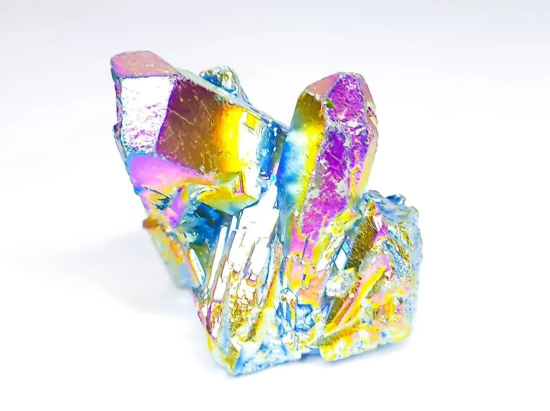 Rainbow Titanium Aura Quartz Clusters 137gm