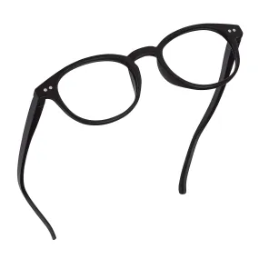Round-Blue-Light-Blocking-Reading-Glasses-Black-2-50-Magnification-Computer-Glasses