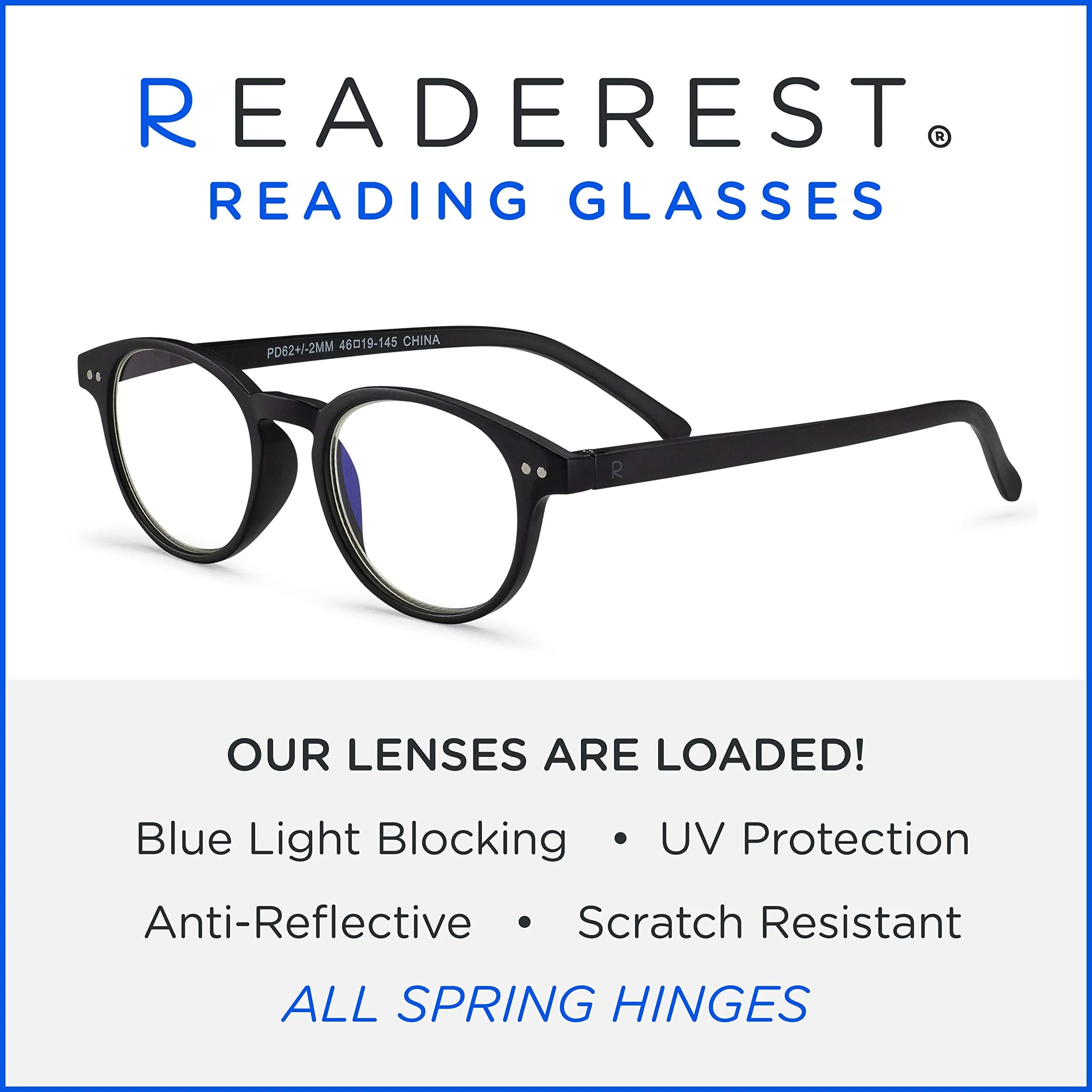 Round-Blue-Light-Blocking-Reading-Glasses-Black-2-50-Magnification-Computer-Glasses