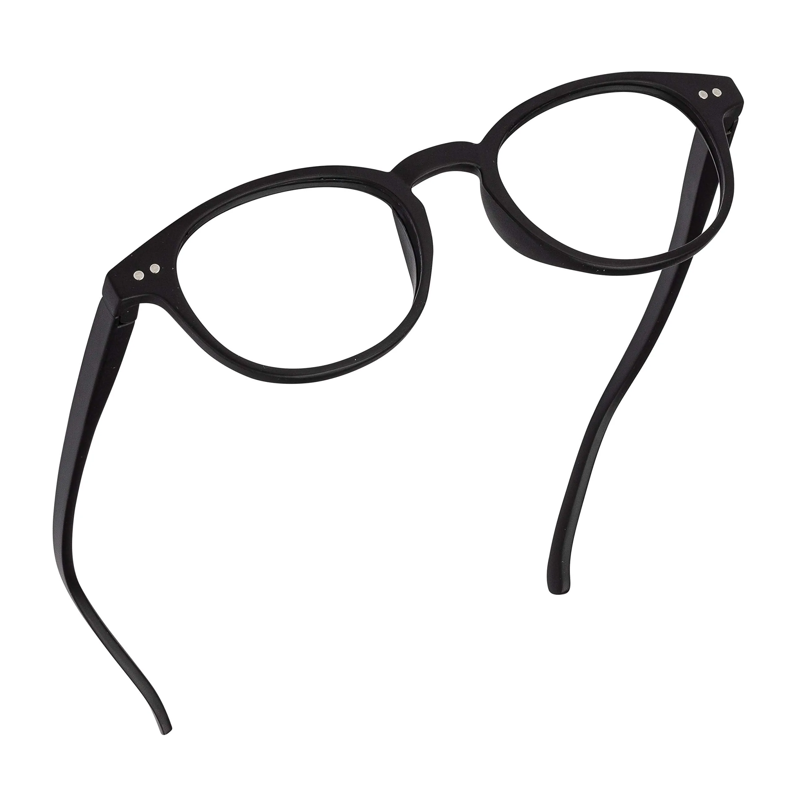 Round-Blue-Light-Blocking-Reading-Glasses-Black-2-50-Magnification-Computer-Glasses