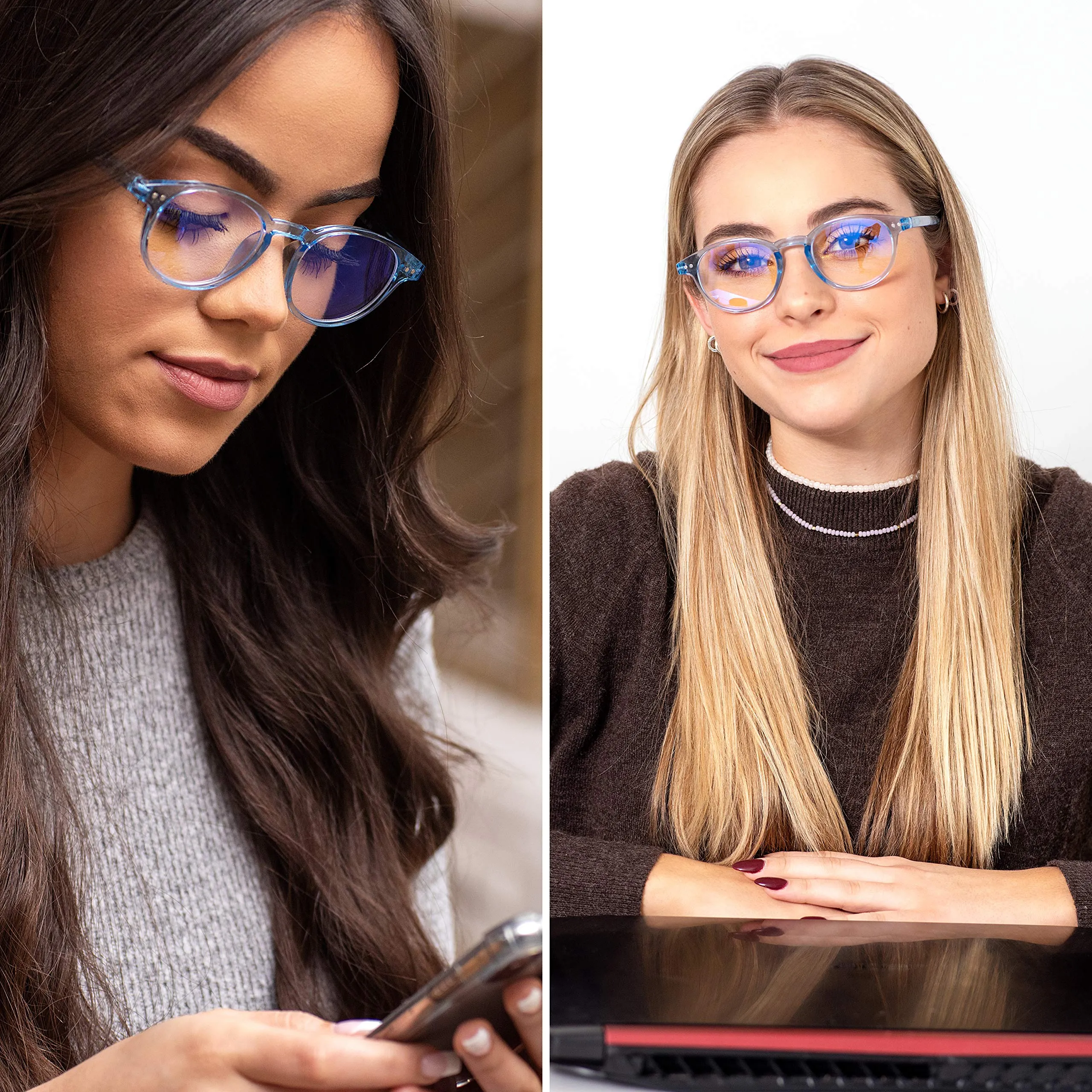 Round-Blue-Light-Blocking-Reading-Glasses-Light-Blue-3-00-Magnification-Computer-Glasses
