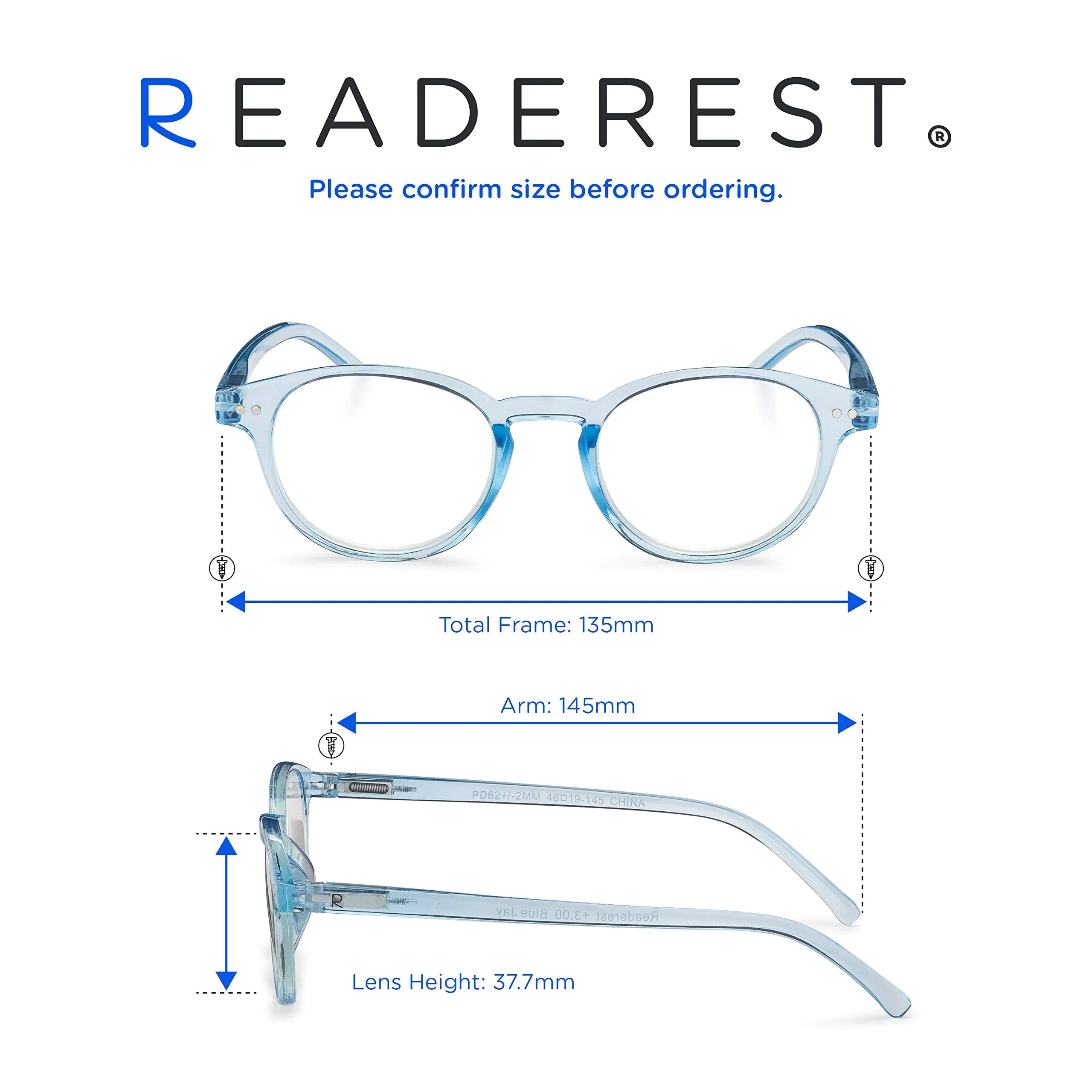 Round-Blue-Light-Blocking-Reading-Glasses-Light-Blue-Zero-Magnification-Computer-Glasses
