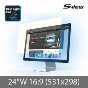 S-View SBFAG-24W9 高清電腦顯示屏抗/防藍光濾片(非貼膜) (531x298mm) Sview Blue Light Cut Screen Filter for 24" Monitors (16 : 9)
