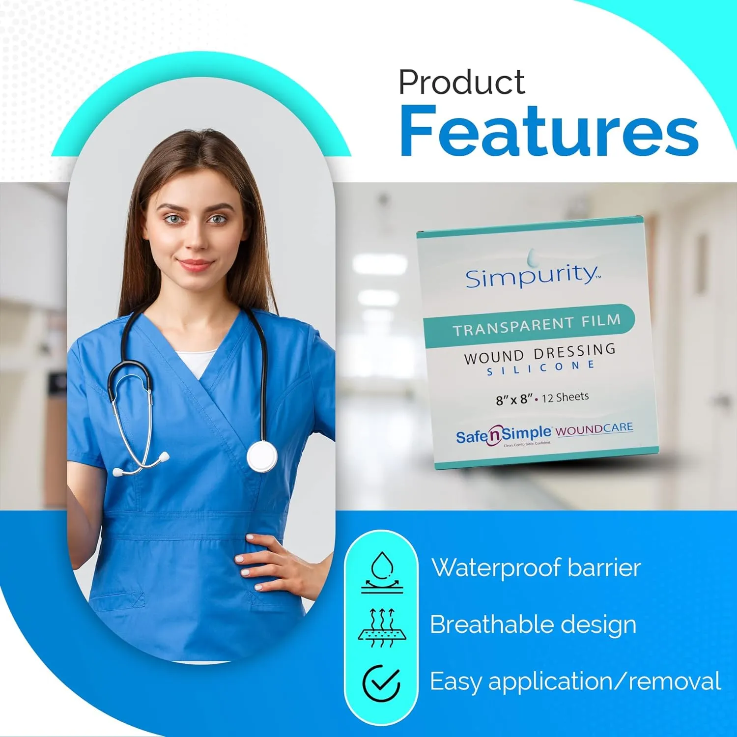 SAFE SIMPLE SIMPURITY Transparent Film, Silicone, SNS57245, 4"x 5", 12 sheets