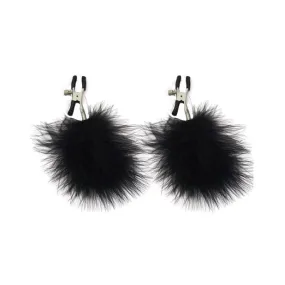 S&M - Sex and Mischief Feathered Nipple Clamps BDSM (Black)