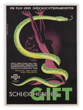 Schleichendes Gift (Creeping Poison) by Gustav Mezey, Social hygiene film poster, 1946