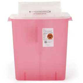 Sharps Container 3 Gallon Extra Large, Transparent Red 8537SA