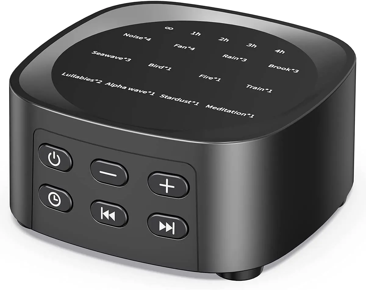 Sleepbox Sound Machines with 36 Volume Levels 5 Timers and Visible Sound Catalog Portable Soothing Sounds and Memory Function Sleep White Noise Machine for Home Office and Travel