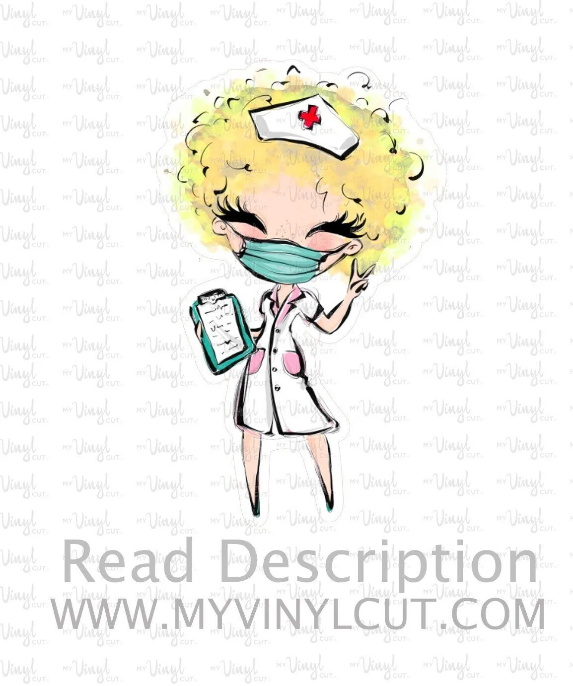 Sticker | 22J | Nurse | Waterproof Vinyl Sticker | White | Clear | Permanent | Removable | Window Cling | Glitter | Holographic