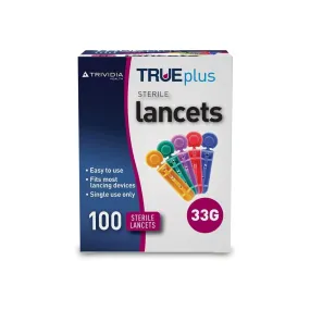 TRUEplus Single-Use Sterile Lancets 33 Gauge 100-Pieces