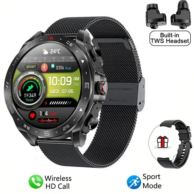 TWS Smart Watch 2-in-1 Bluetooth Earphones HIFI 9D Sound Quality Bluetooth Call For Men and Women Sports Smartwatches