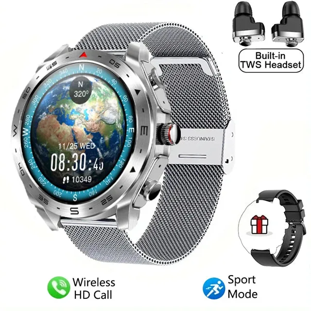 TWS Smart Watch 2-in-1 Bluetooth Earphones HIFI 9D Sound Quality Bluetooth Call For Men and Women Sports Smartwatches