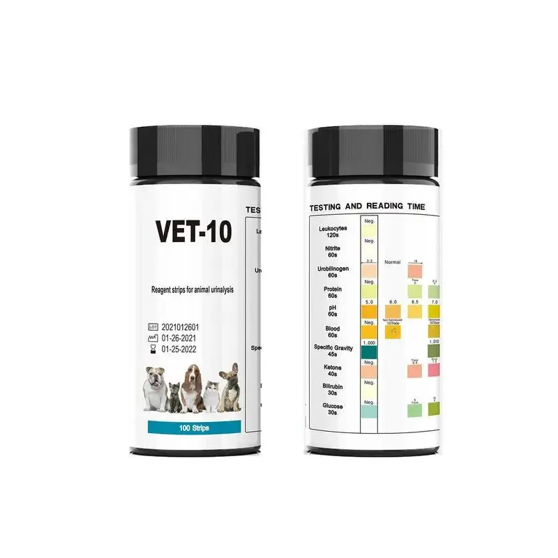 Urine Test Kit For Dogs 10 In 1 Urinalysis Parameter Tests For Monitoring Pet Health 10 In 1 Detects White Blood Cells