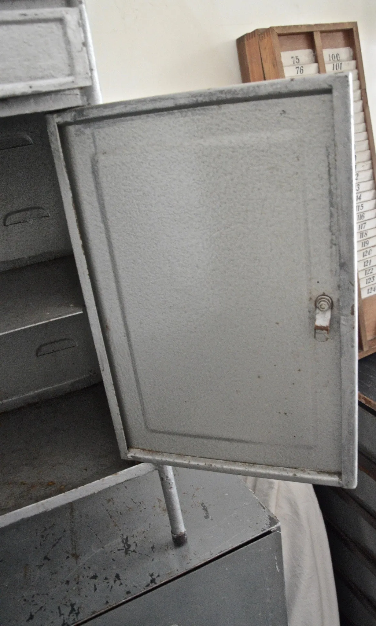 Vintage Industrial Polish medical cabinet