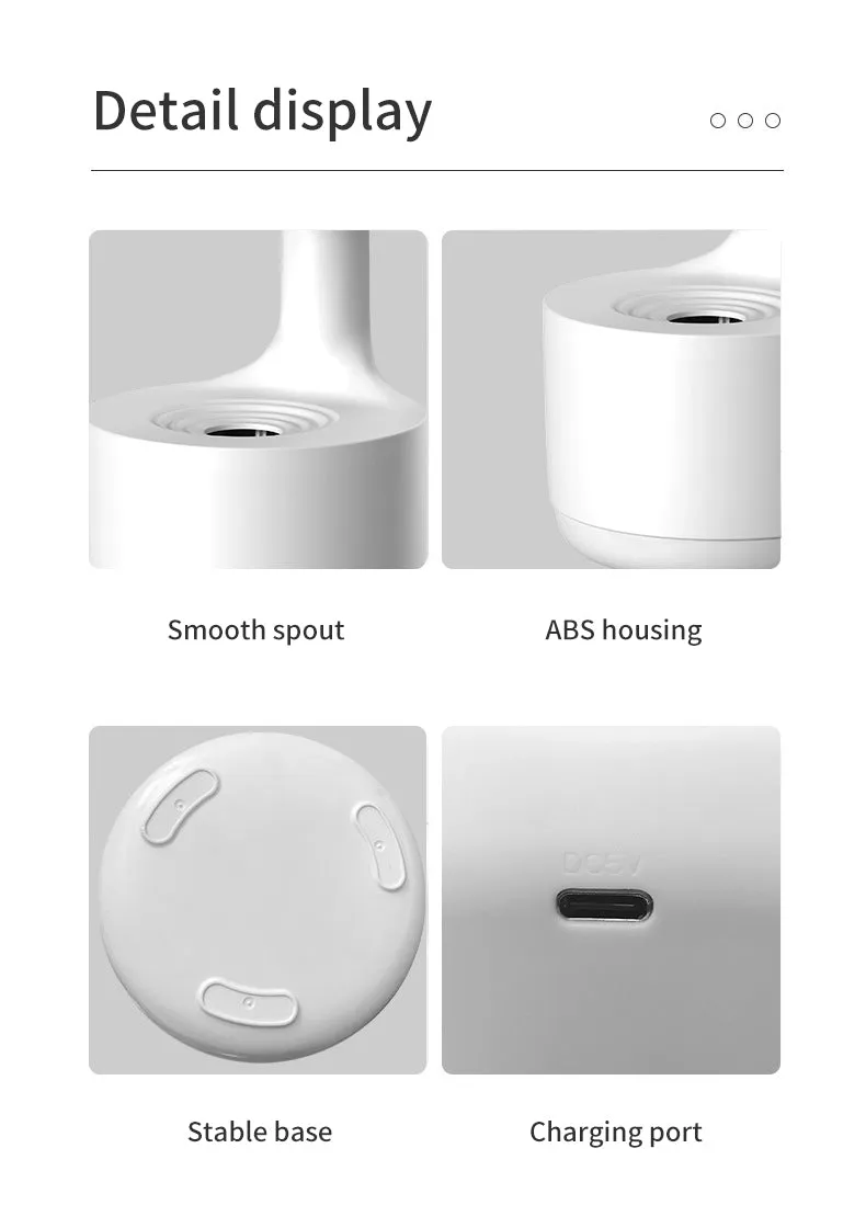 Water Drop Backflow Anti gravity Humidifier LED Time Display