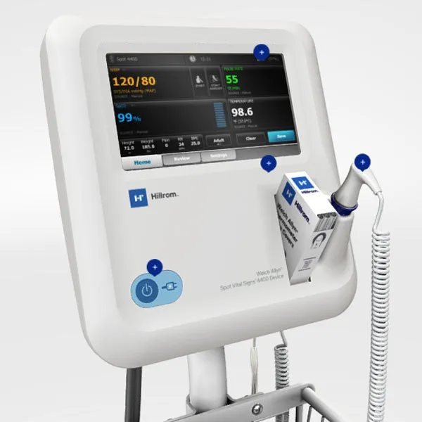 Welch Allyn Spot Vital Signs Monitor 4400 Device with SureBP Non-invasive Blood Pressure, SureTemp Plus Thermometer & Nonin Pulse Oximeter