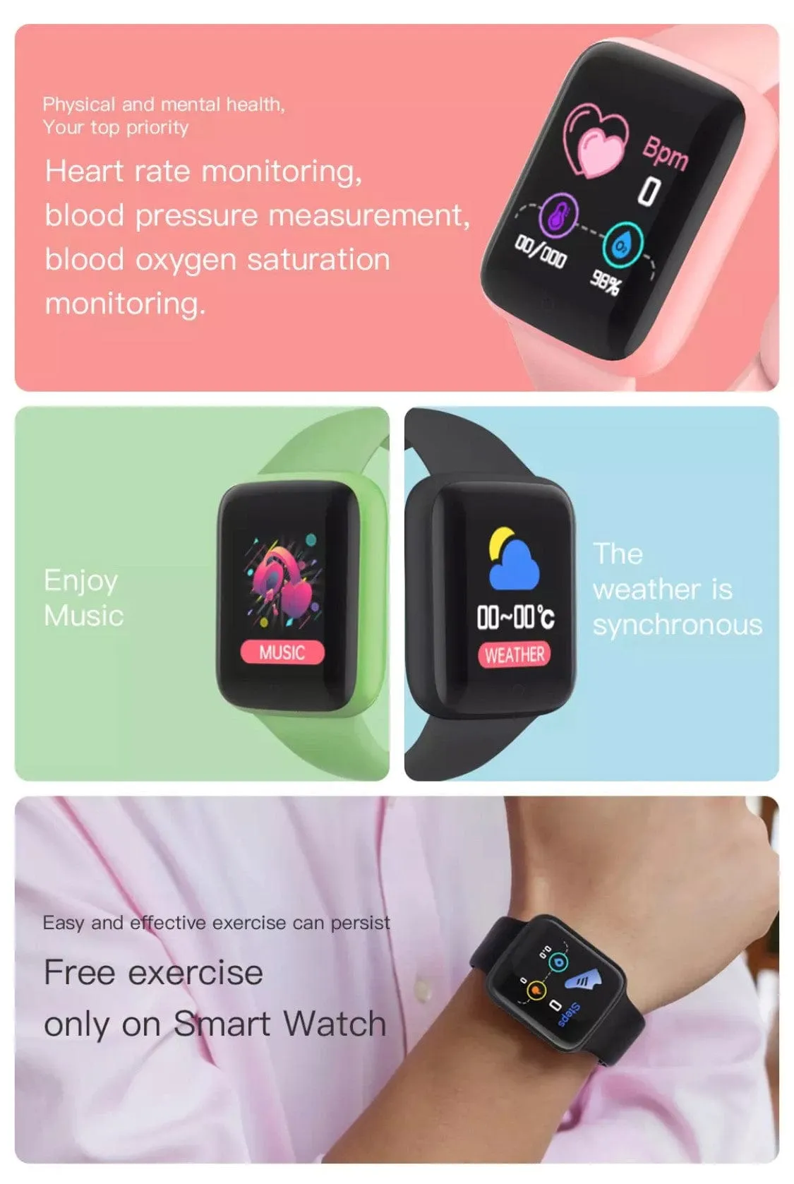 Y68  Smart Watch Yellow