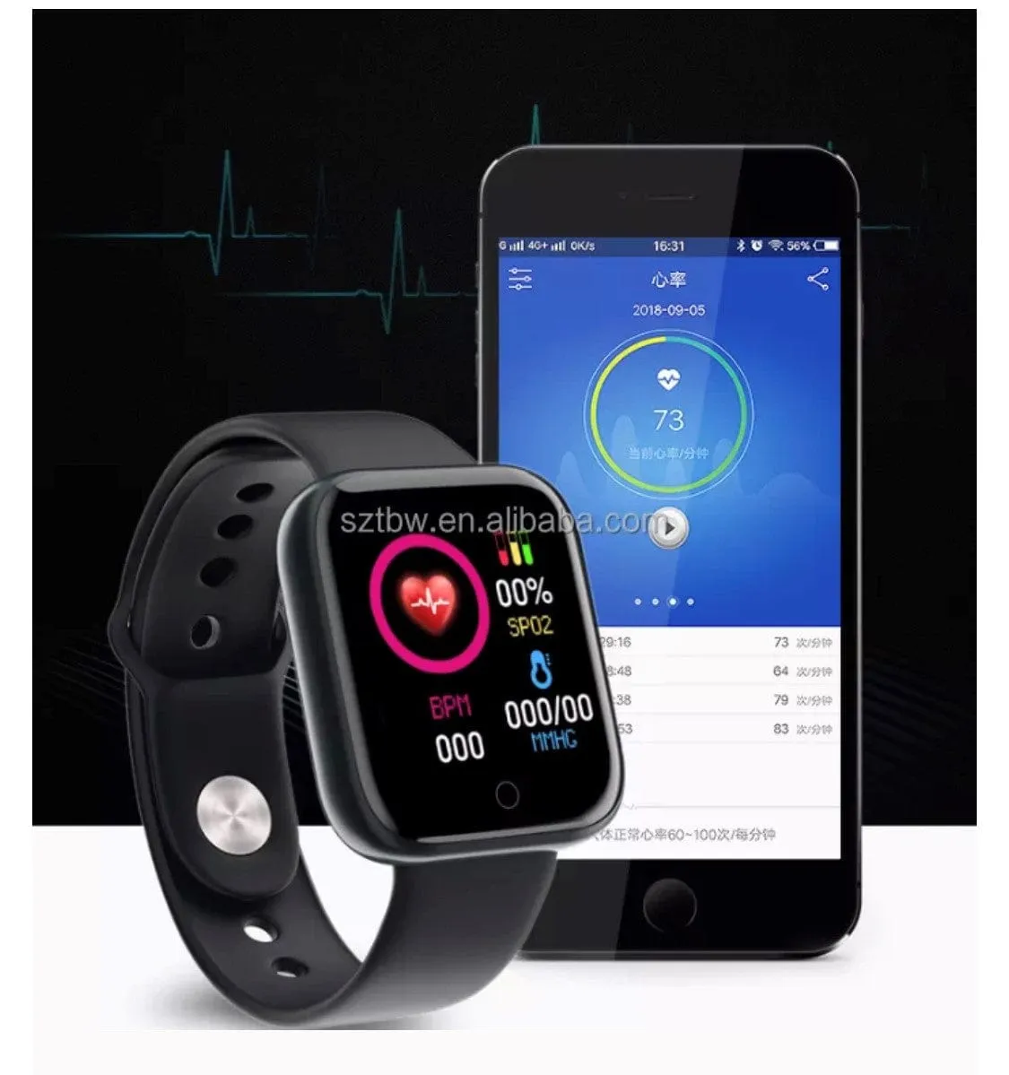Y68  Smart Watch Yellow